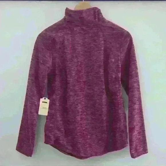 ST. JOHN'S BAY | Women's Deep Ruby Fuchsia Pullover Fleece Sweater - Picture 3 of 3